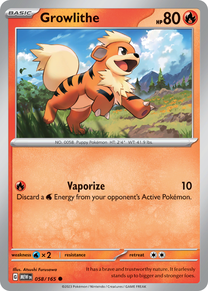 Growlithe 58/165 Common | 151 | Pokemon Card