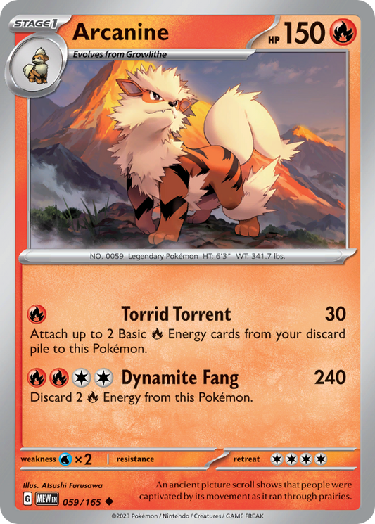 Arcanine 59/165 Uncommon | 151 | Pokemon Card