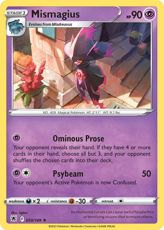 Mismagius 59/189 Rare | Astral Radiance | Pokemon Card