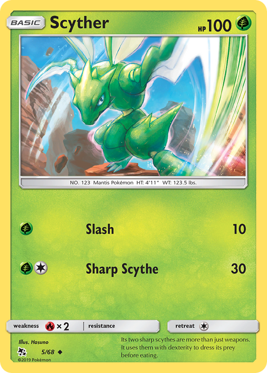 Scyther 5/68 Uncommon | Hidden Fates | Pokemon Card