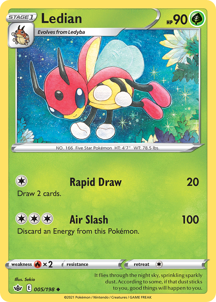 Ledian 5/198 Uncommon | Chilling Reign | Pokemon Card