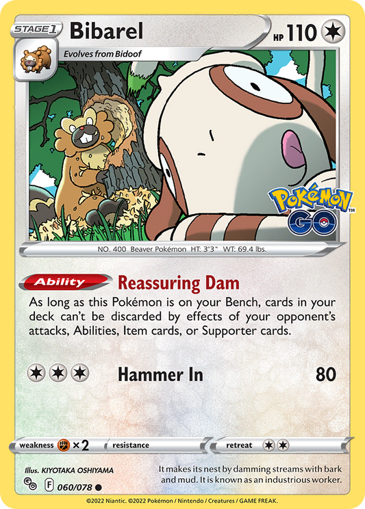 Bibarel 60/78 Common | Pokémon GO | Pokemon Card