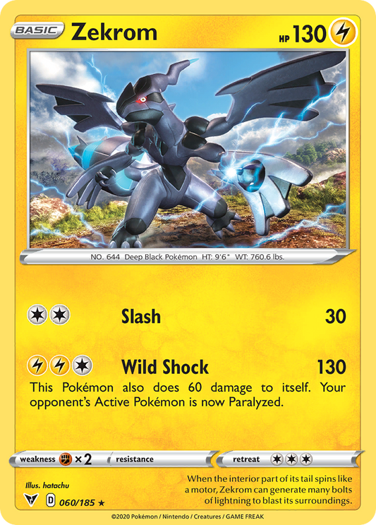 Zekrom 60/185 Rare Holo | Vivid Voltage | Pokemon Card