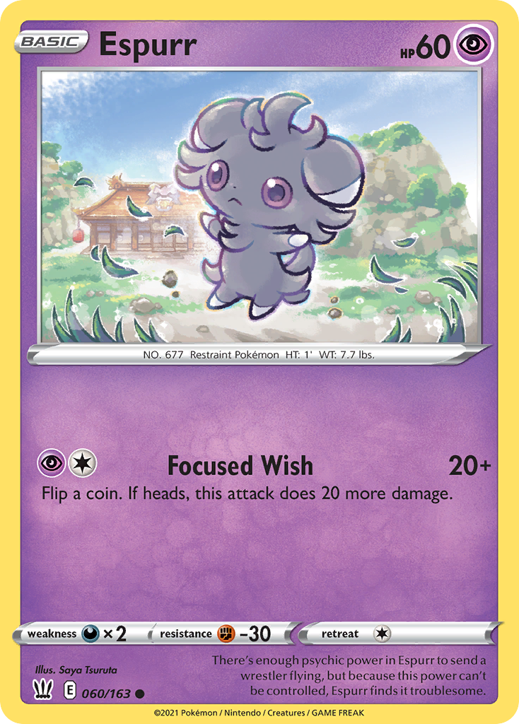 Espurr 60/163 Common | Battle Styles | Pokemon Card