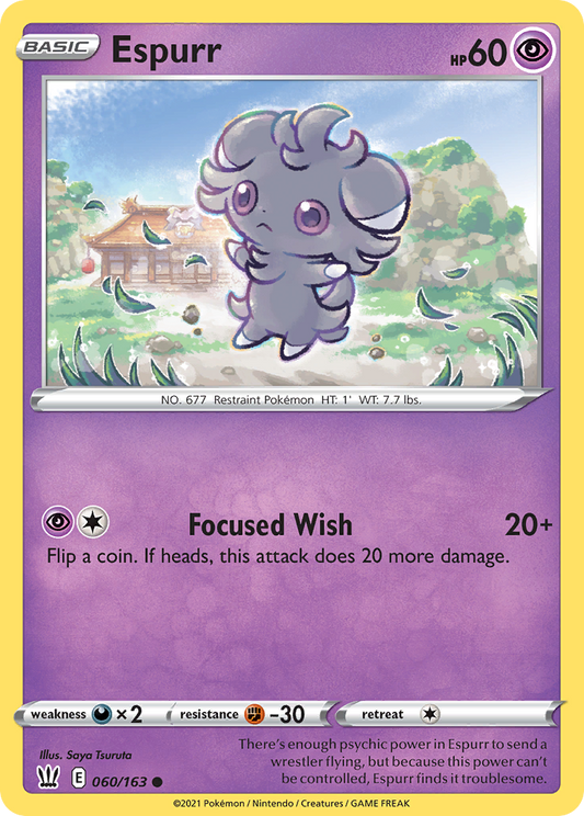 Espurr 60/163 Common | Battle Styles | Pokemon Card