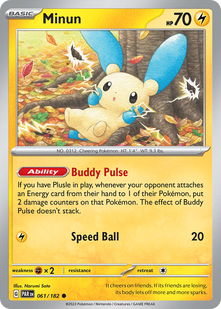 Minun 61/182 Common | Paradox Rift | Pokemon Card