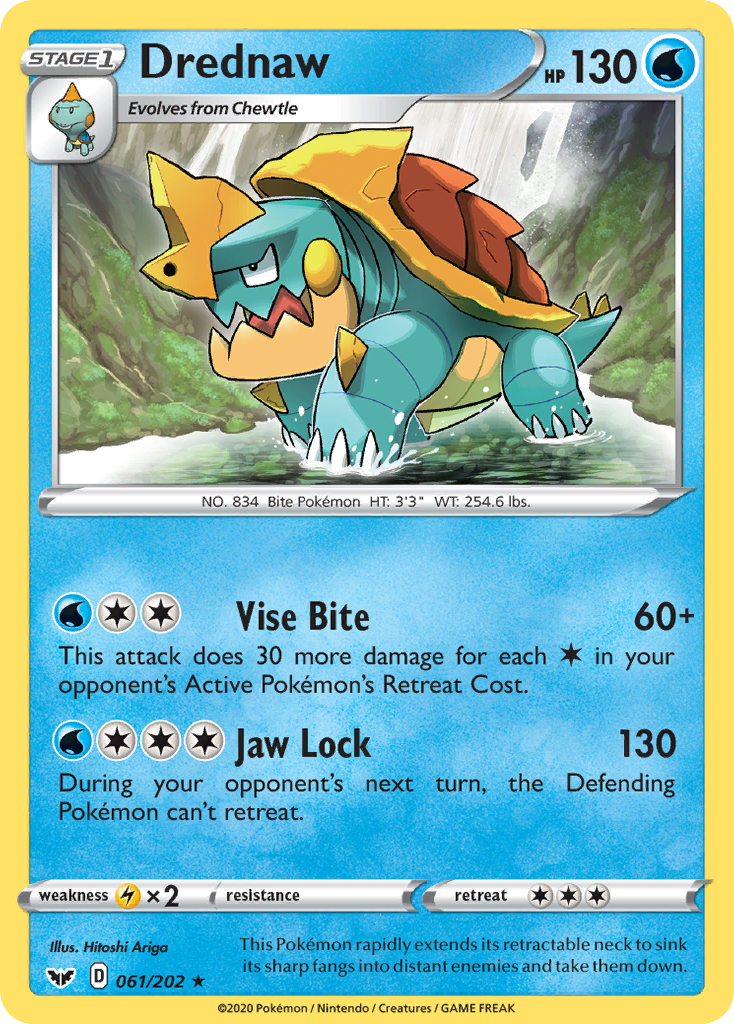 Drednaw 61/202 Rare | Sword & Shield | Pokemon Card