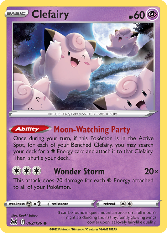 Clefairy 62/196 Common | Lost Origin | Pokemon Card