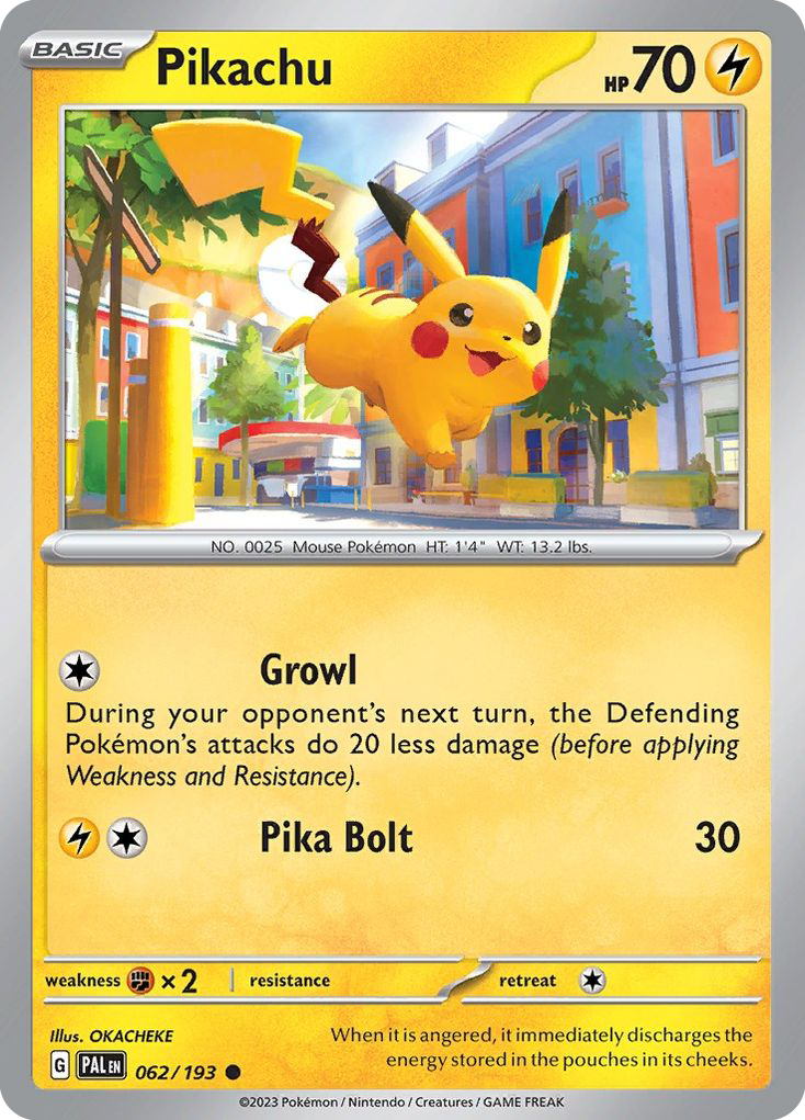 Pikachu 62/193 Common | Paldea Evolved | Pokemon Card