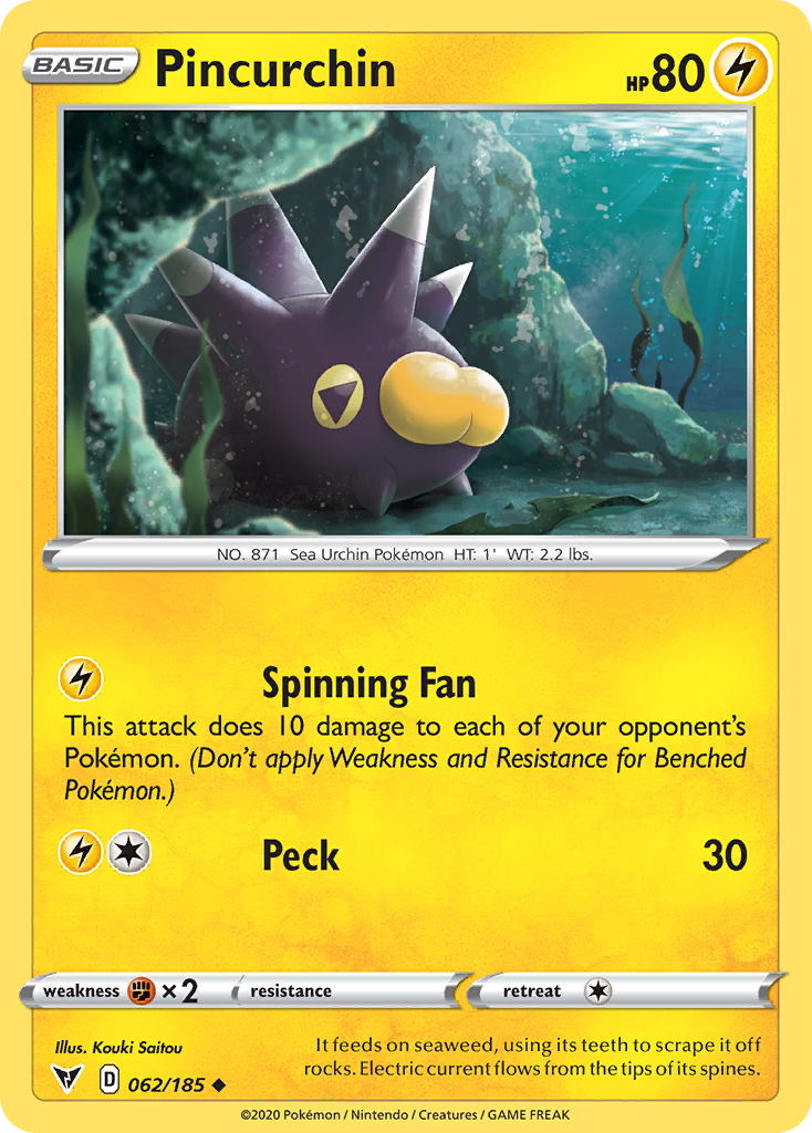 Pincurchin 62/185 Uncommon | Vivid Voltage | Pokemon Card