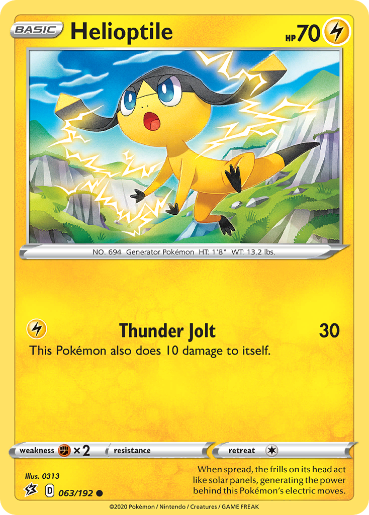 Helioptile 63/192 Common | Rebel Clash | Pokemon Card