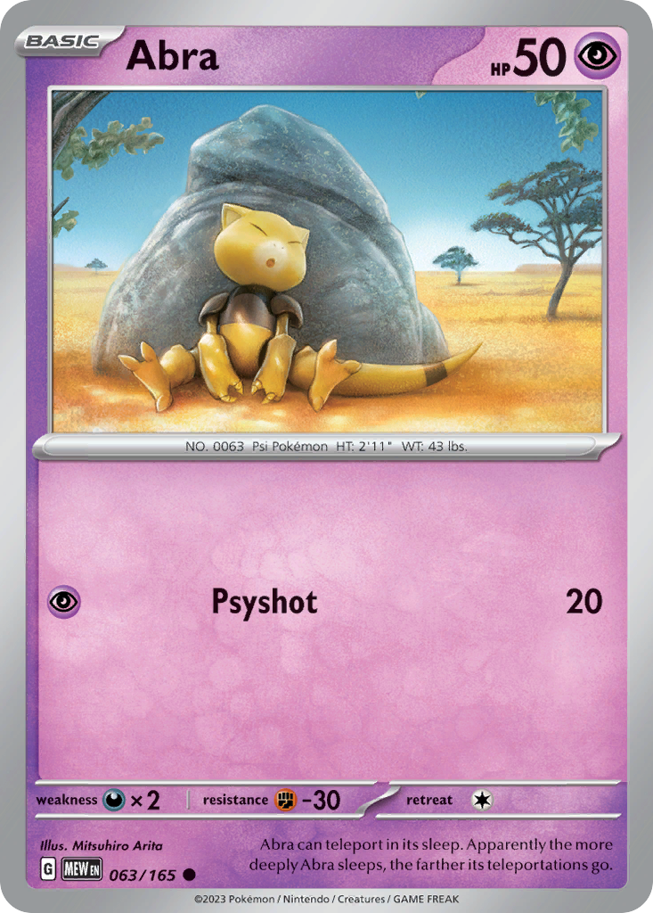 Abra 63/165 Common | 151 | Pokemon Card