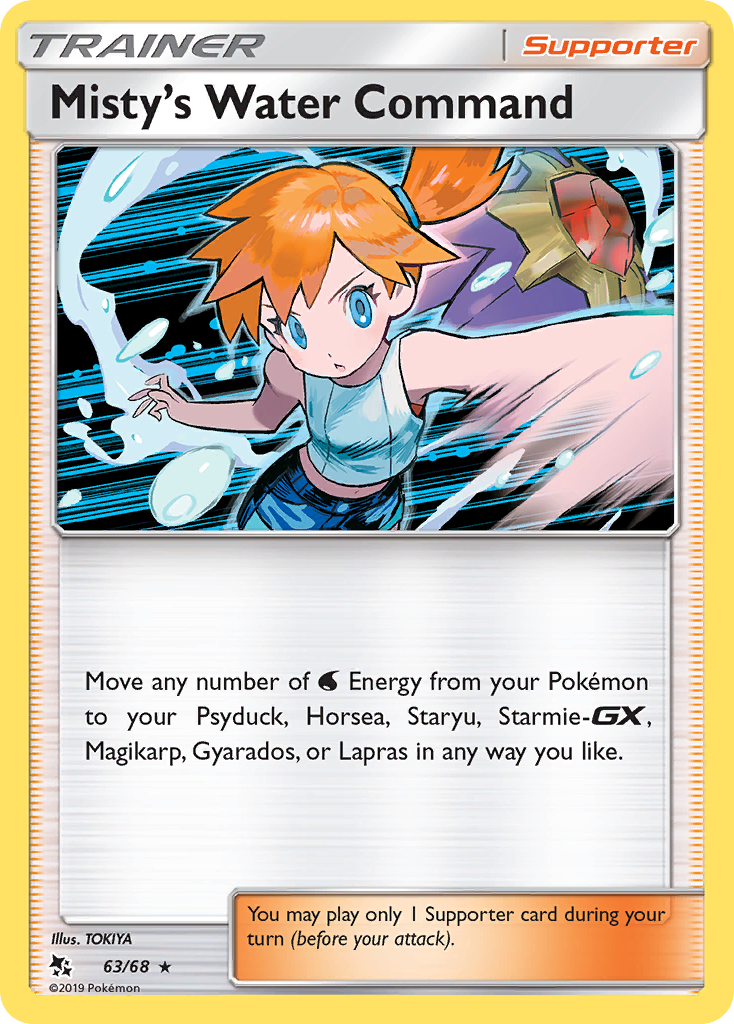 Misty's Water Command 63/68 Rare Holo | Hidden Fates | Pokemon Card