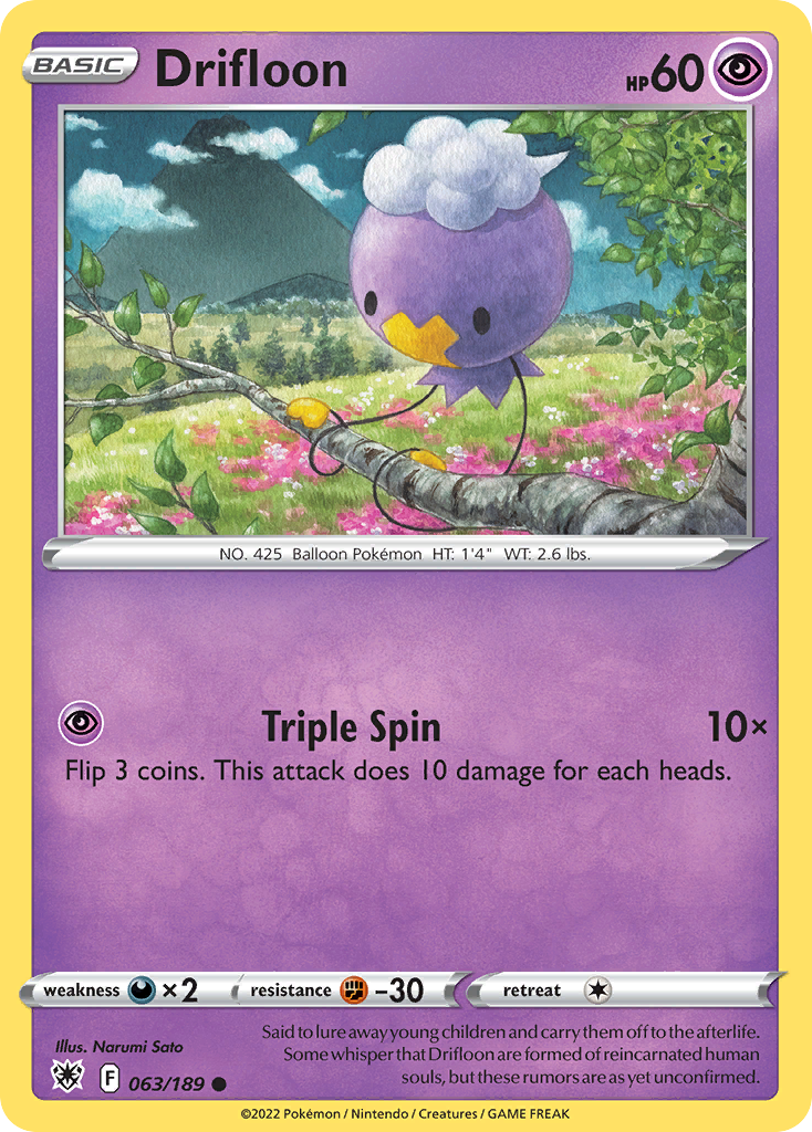 Drifloon 63/189 Common | Astral Radiance | Pokemon Card