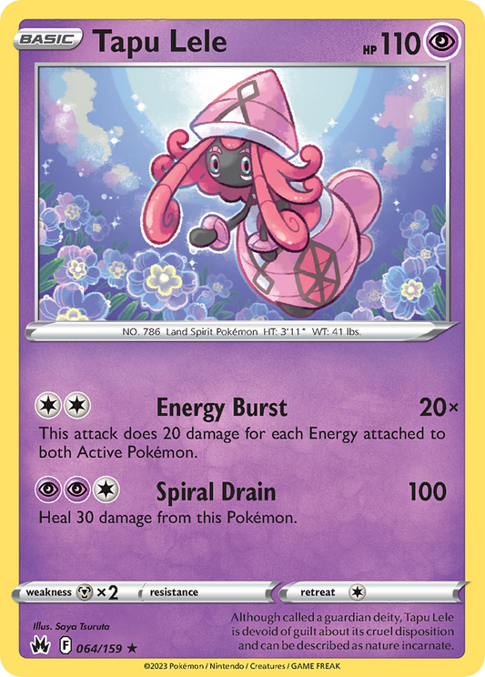 Tapu Lele 64/159 Rare Holo | Crown Zenith | Pokemon Card