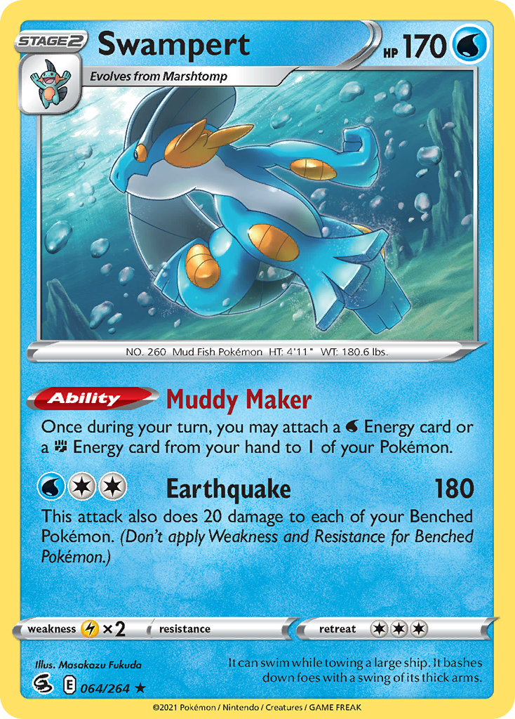 Swampert 64/264 Rare Holo | Fusion Strike | Pokemon Card