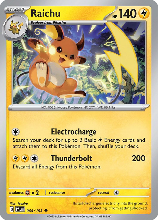 Raichu 64/193 Uncommon | Paldea Evolved | Pokemon Card