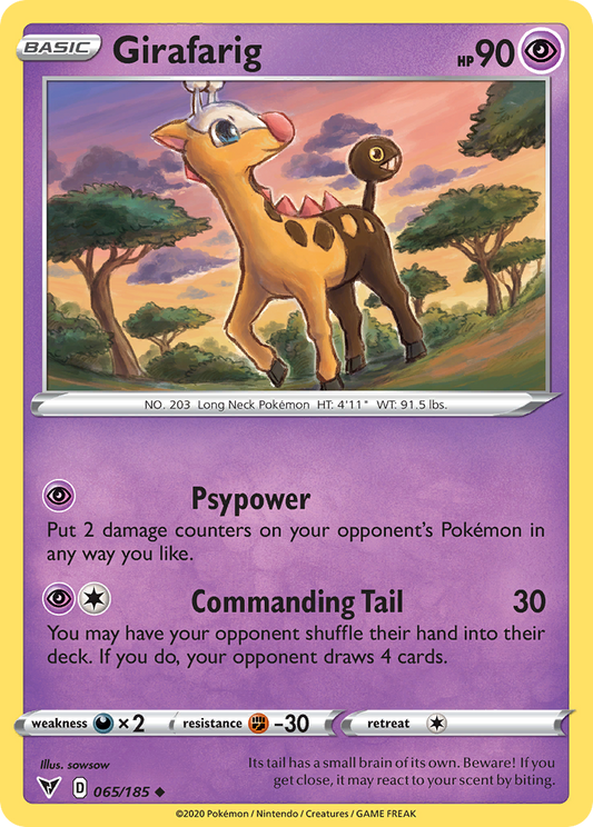 Girafarig 65/185 Uncommon | Vivid Voltage | Pokemon Card