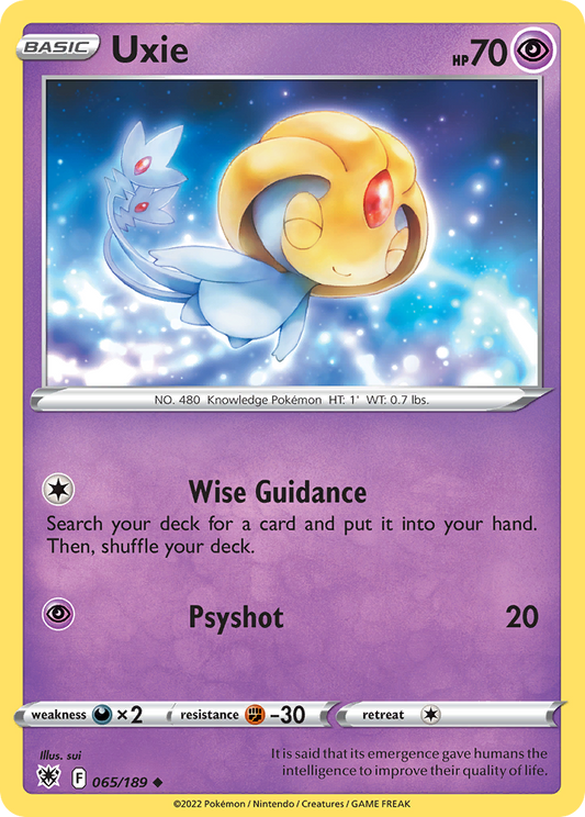 Uxie 65/189 Uncommon | Astral Radiance | Pokemon Card