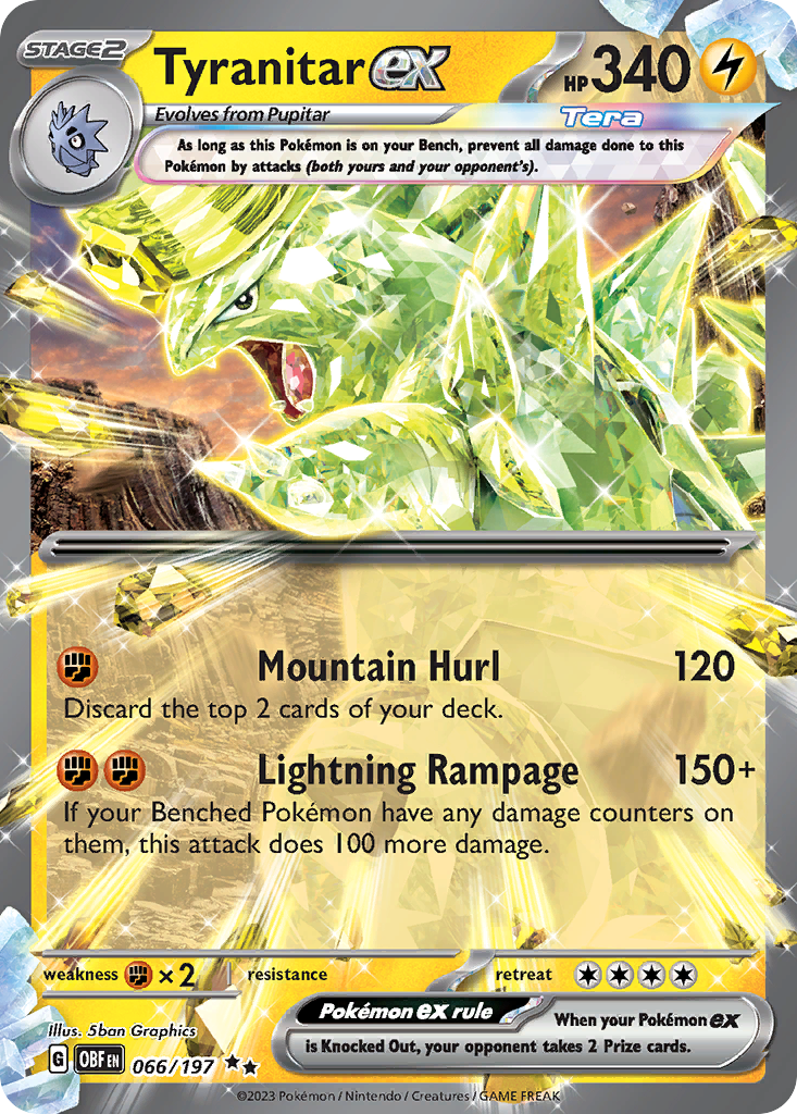 Tyranitar ex 66/197 Double Rare | Obsidian Flames | Pokemon Card