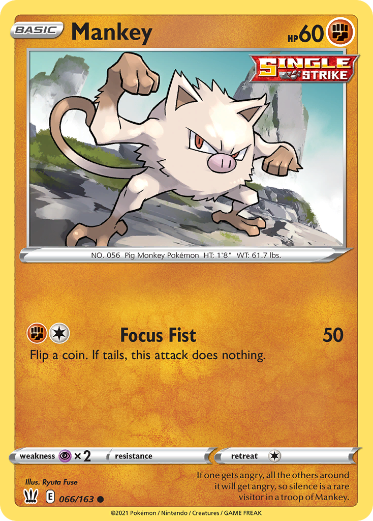 Mankey 66/163 Common | Battle Styles | Pokemon Card