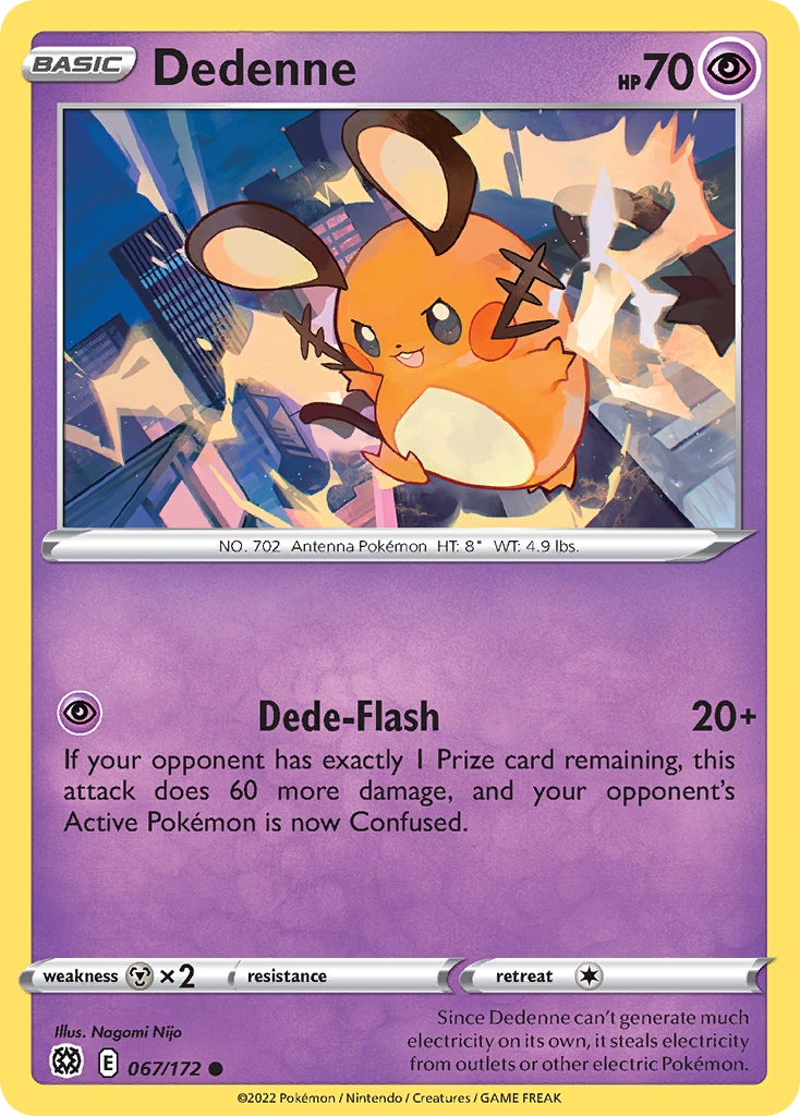 Dedenne 67/172 Common | Brilliant Stars | Pokemon Card