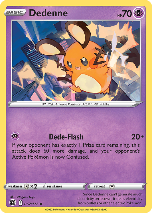 Dedenne 67/172 Common | Brilliant Stars | Pokemon Card