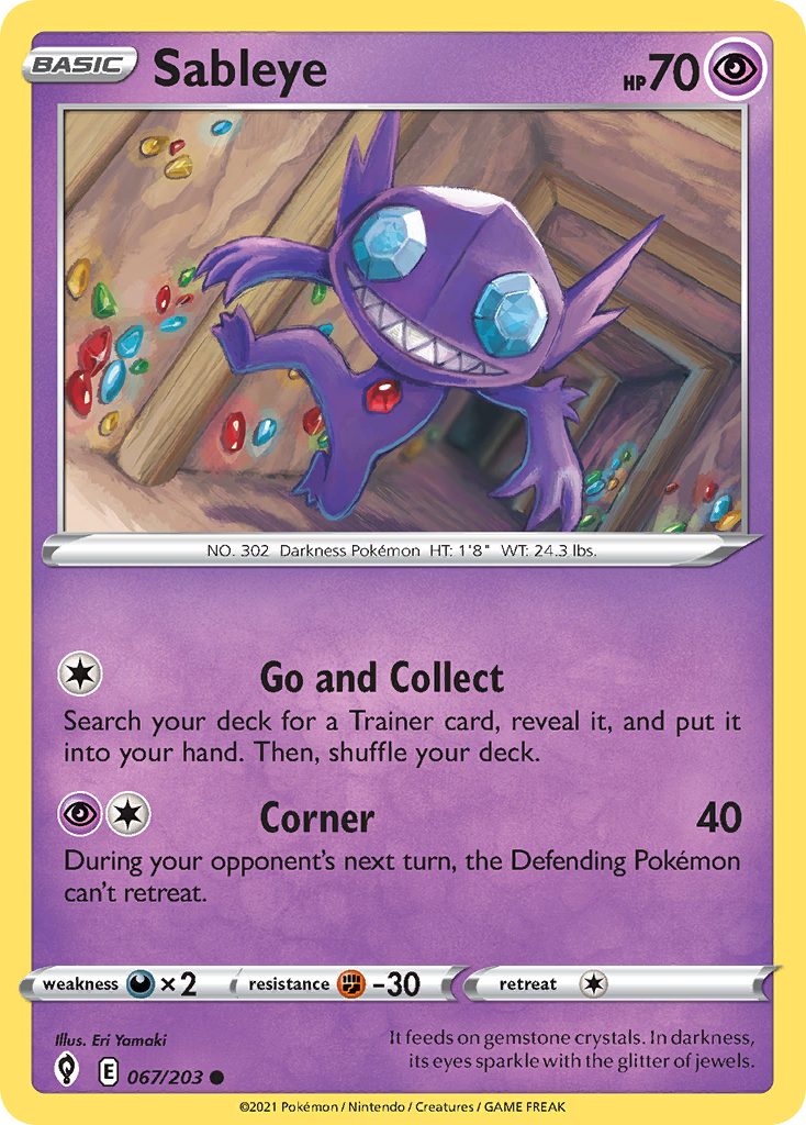 Sableye 67/203 Common | Evolving Skies | Pokemon Card