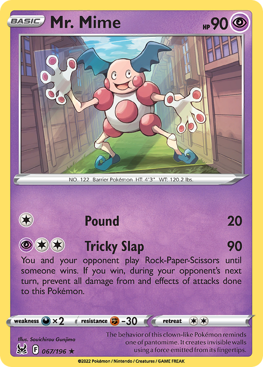 Mr. Mime 67/196 Rare | Lost Origin | Pokemon Card