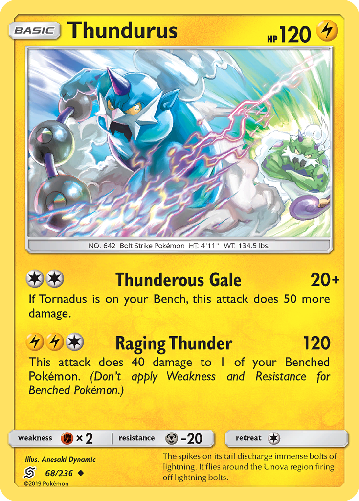 Thundurus 68/236 Uncommon | Unified Minds | Pokemon Card