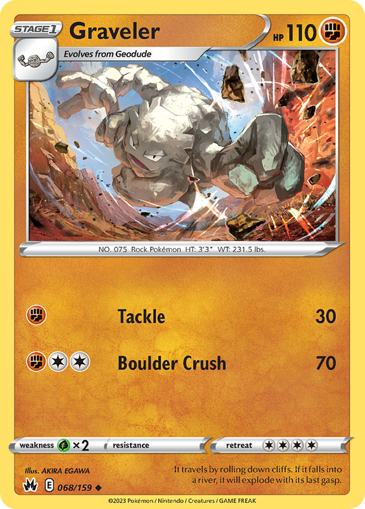 Graveler 68/159 Uncommon | Crown Zenith | Pokemon Card