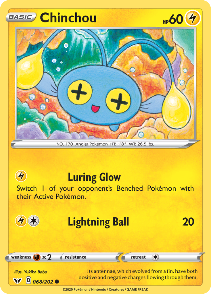 Chinchou 68/202 Common | Sword & Shield | Pokemon Card