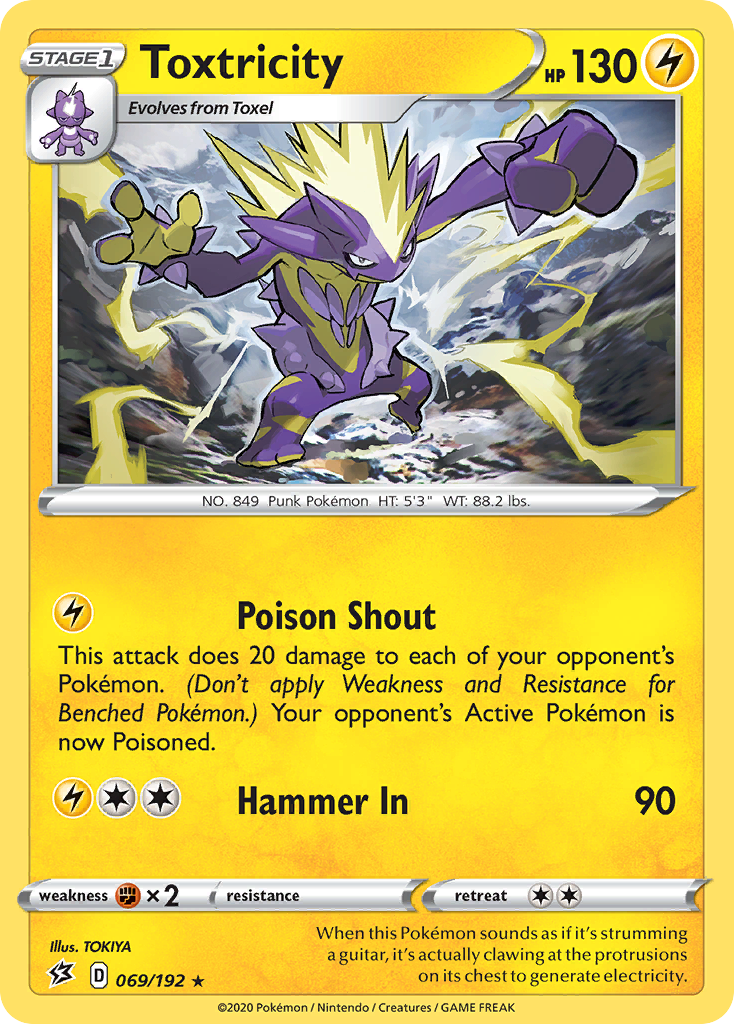 Toxtricity 69/192 Rare | Rebel Clash | Pokemon Card