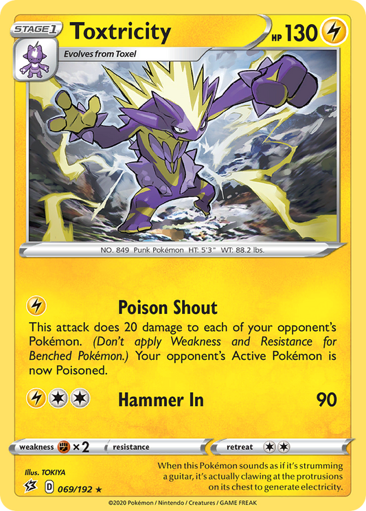 Toxtricity 69/192 Rare | Rebel Clash | Pokemon Card