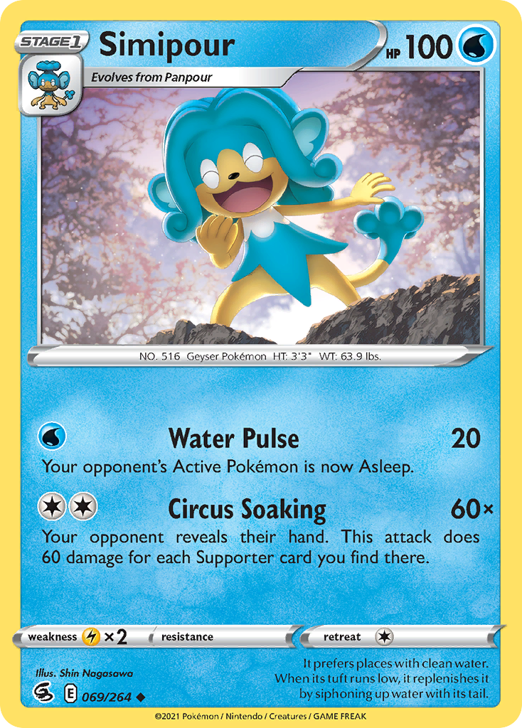 Simipour 69/264 Uncommon | Fusion Strike | Pokemon Card