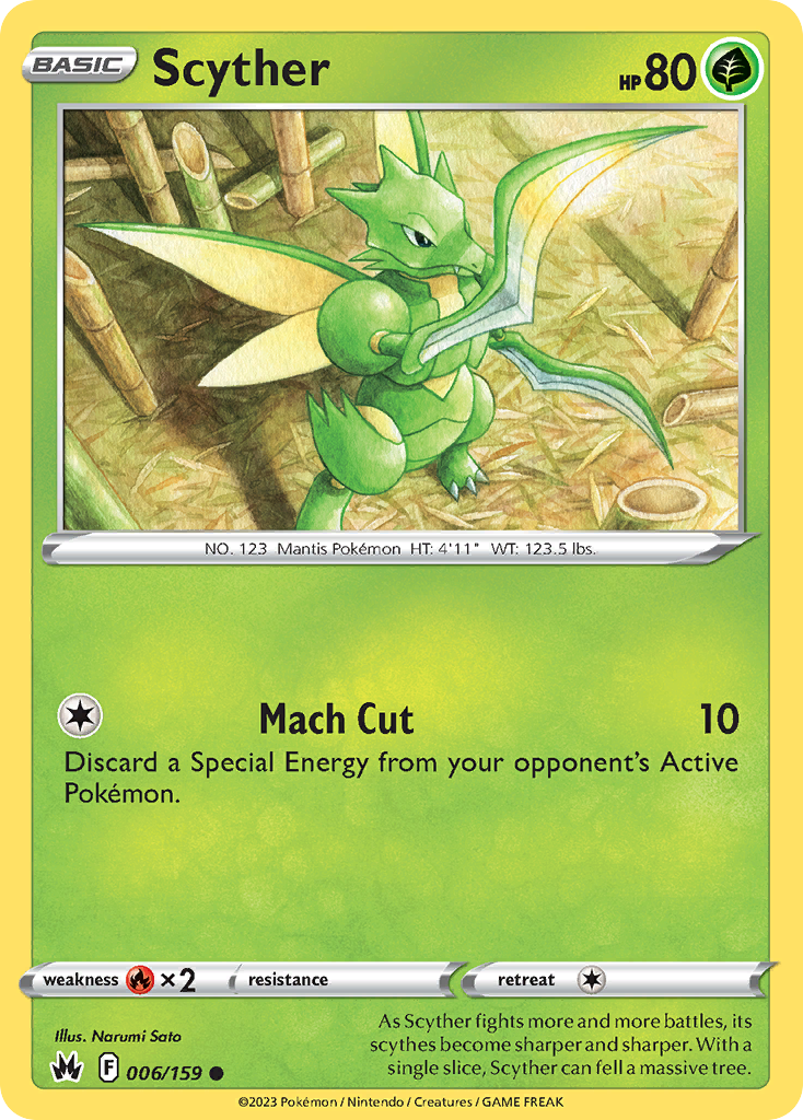 Scyther 6/159 Common | Crown Zenith | Pokemon Card