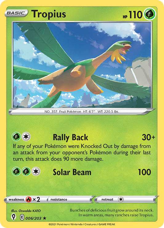 Tropius 6/203 Rare | Evolving Skies | Pokemon Card