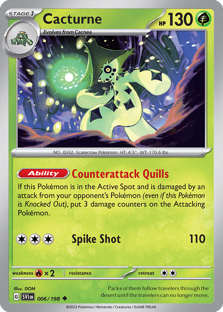 Cacturne 6/198 Uncommon | Scarlet & Violet | Pokemon Card