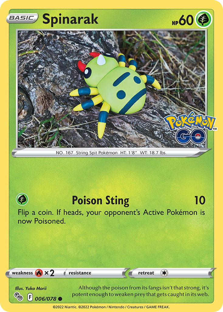 Spinarak 6/78 Common | Pokémon GO | Pokemon Card