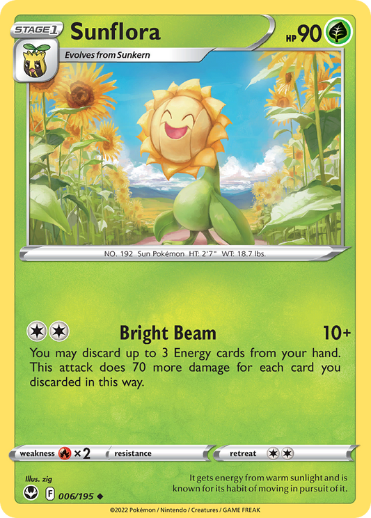 Sunflora 6/195 Uncommon | Silver Tempest | Pokemon Card