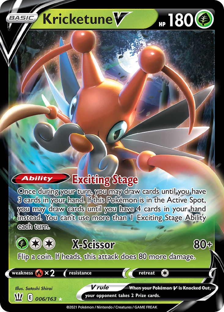 Kricketune V 6/163 Rare Holo V | Battle Styles | Pokemon Card