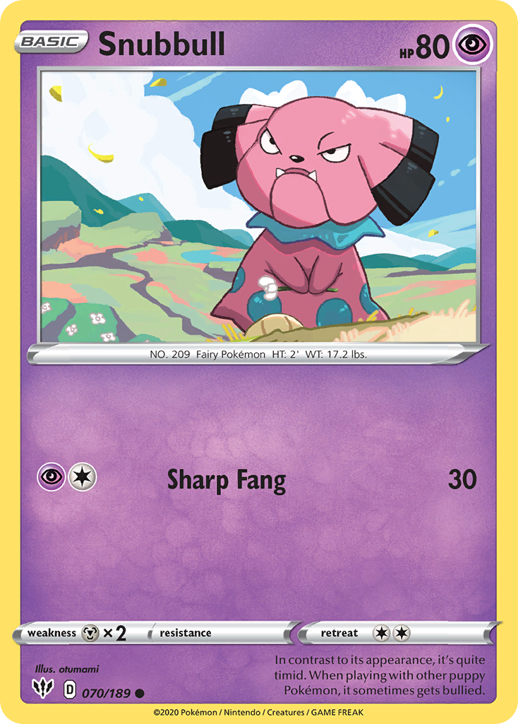 Snubbull 70/189 Common | Darkness Ablaze | Pokemon Card