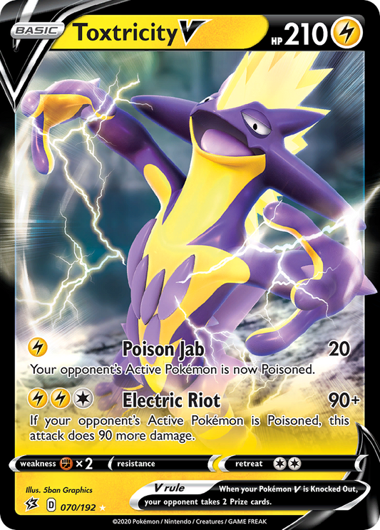 Toxtricity V 70/192 Rare Holo V | Rebel Clash | Pokemon Card