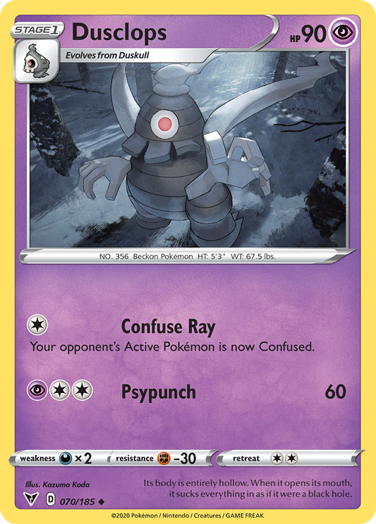 Dusclops 70/185 Uncommon | Vivid Voltage | Pokemon Card