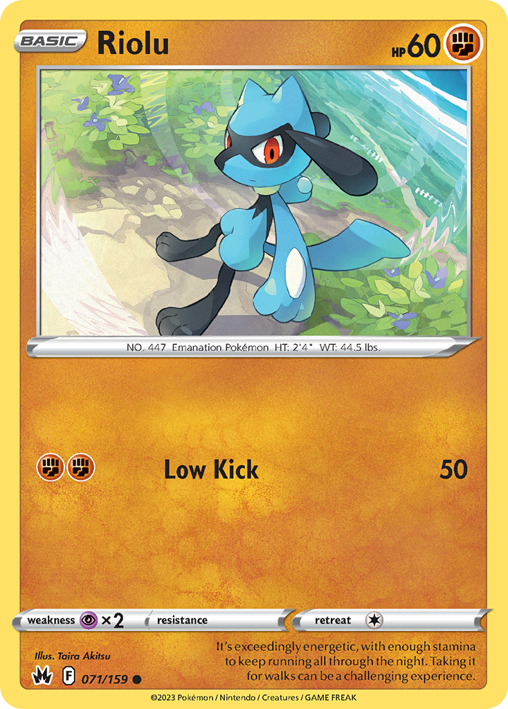 Riolu 71/159 Common | Crown Zenith | Pokemon Card