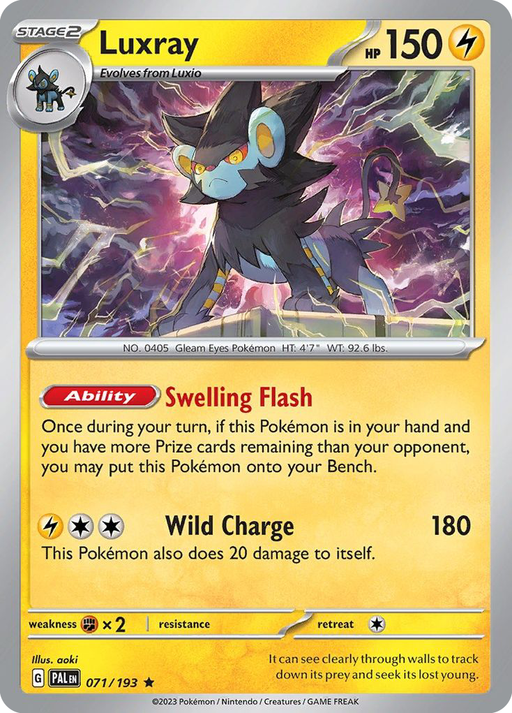 Luxray 71/193 Rare Holo | Paldea Evolved | Pokemon Card