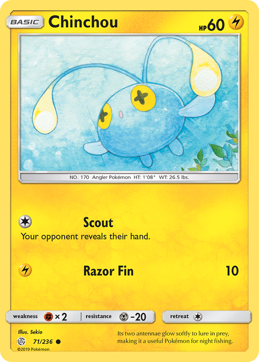 Chinchou 71/236 Common | Cosmic Eclipse | Pokemon Card