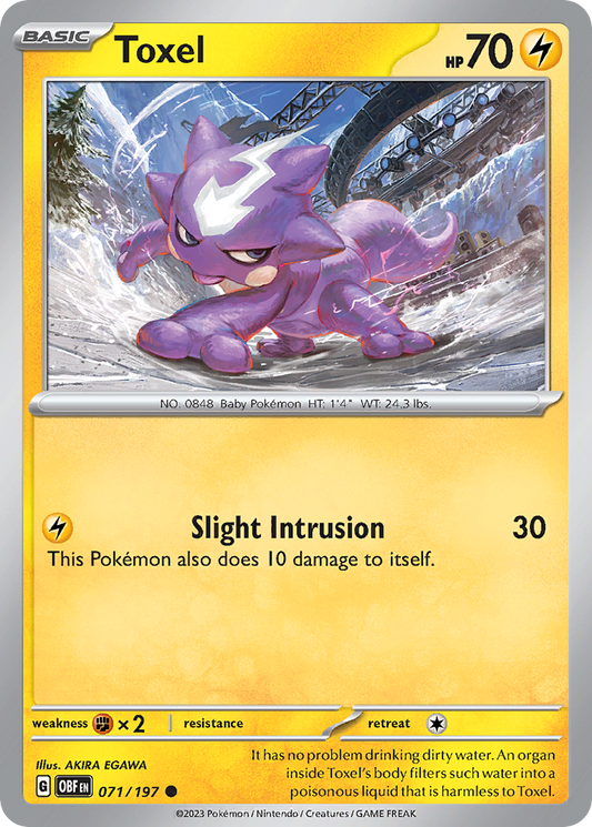 Toxel 71/197 Common | Obsidian Flames | Pokemon Card