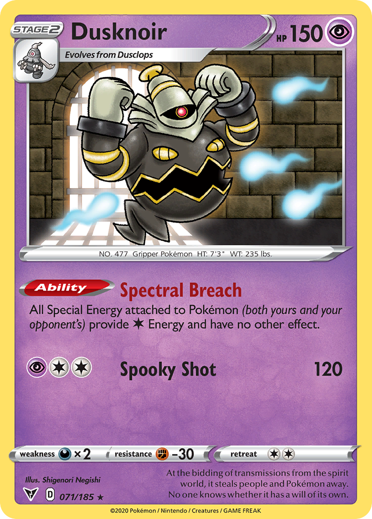 Dusknoir 71/185 Rare Holo | Vivid Voltage | Pokemon Card