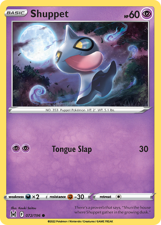 Shuppet 72/196 Common | Lost Origin | Pokemon Card